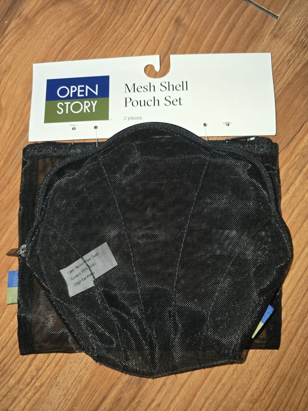 2pk Mesh Shell Pouch Packing Bag - Open Story™ Black
